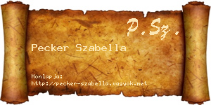 Pecker Szabella névjegykártya
